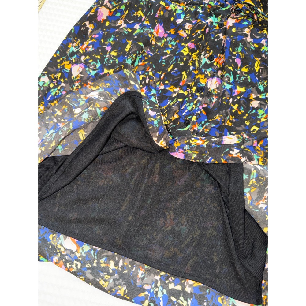 Collective Concepts Dress Womens Medium Black Multicolor Abstract Splatter Mini - Picture 8 of 9